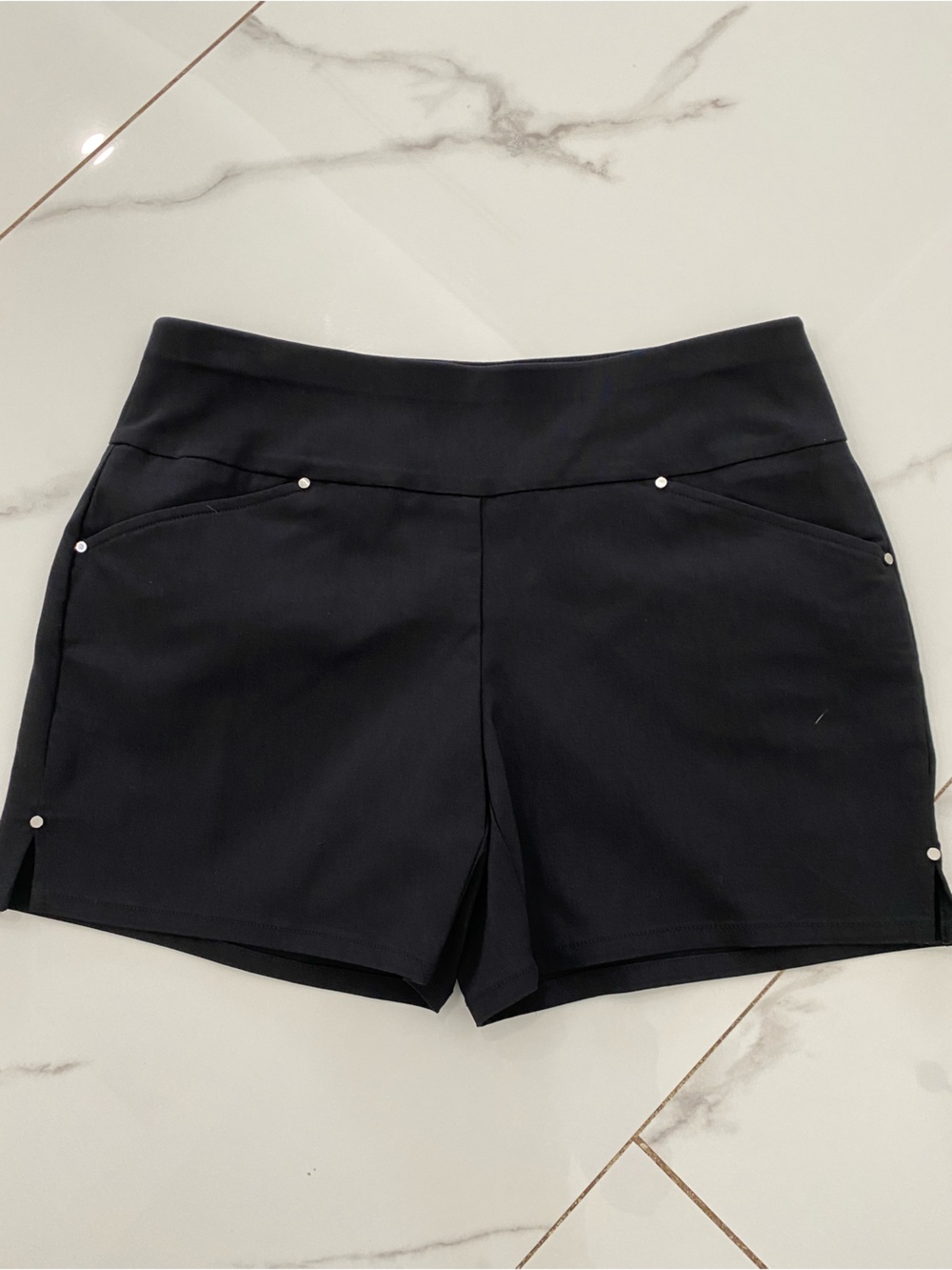 INC International Concepts Black Women's Shorts with stretch, dressy to casual.